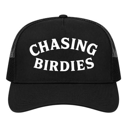 Black Chasing Birdies Golf Trucker Hat