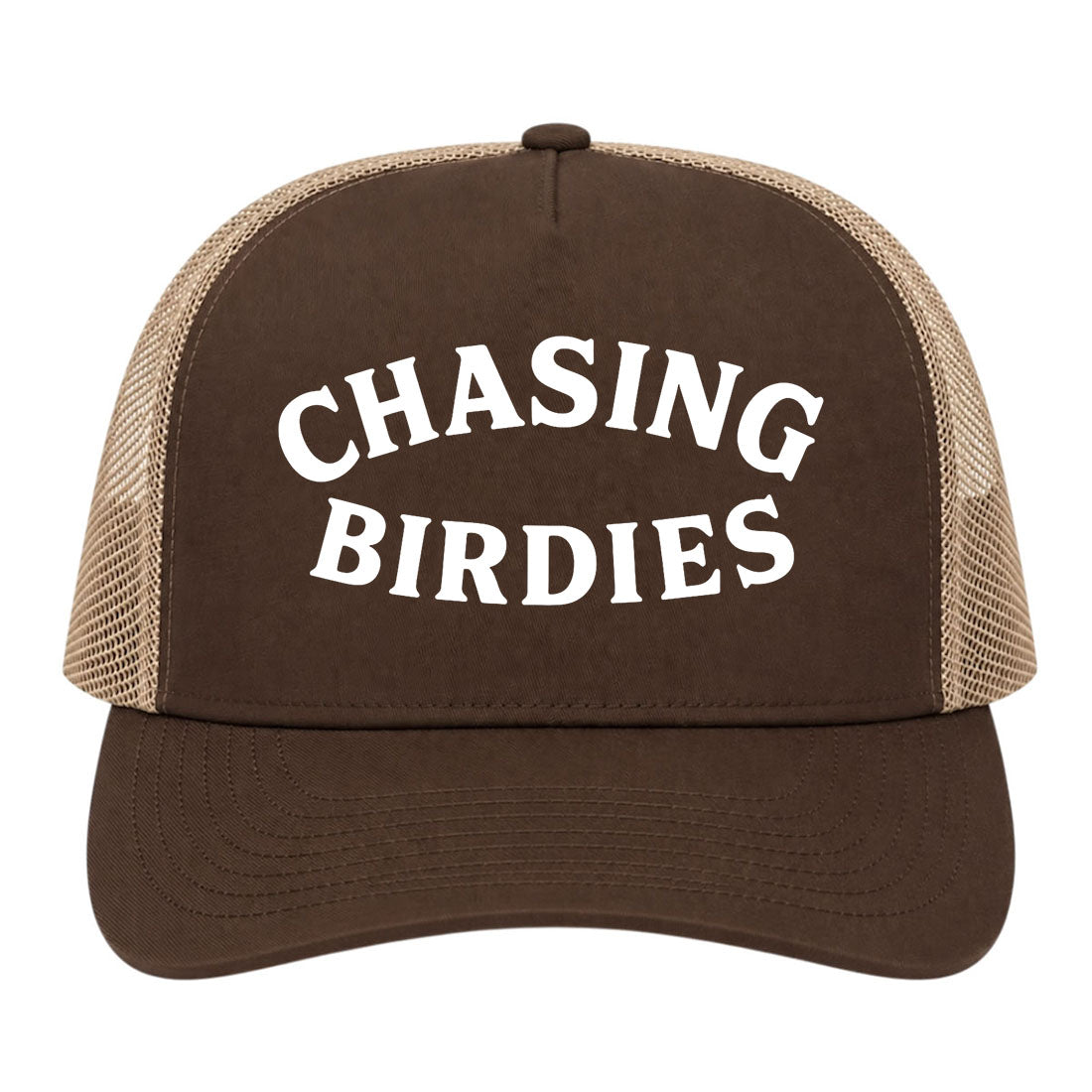 Brown Chasing Birdies Golf Trucker Hat