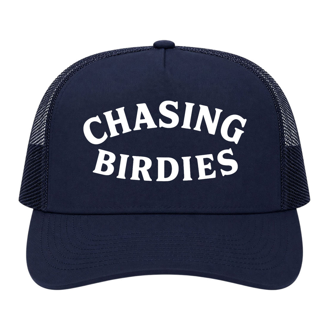 Navy Blue Chasing Birdies Golf Trucker Hat