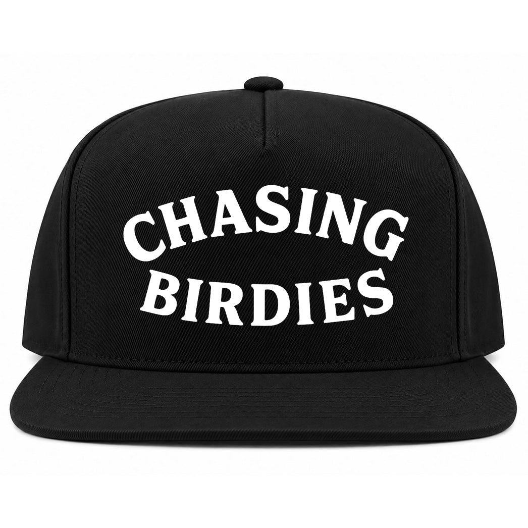 Black Chasing Birdies Golf Snapback Hat