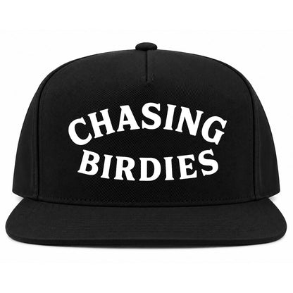 Black Chasing Birdies Golf Snapback Hat