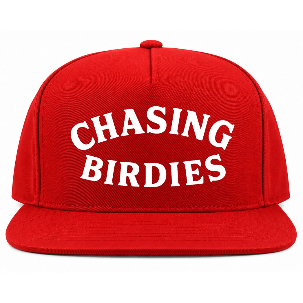 Red Chasing Birdies Golf Snapback Hat