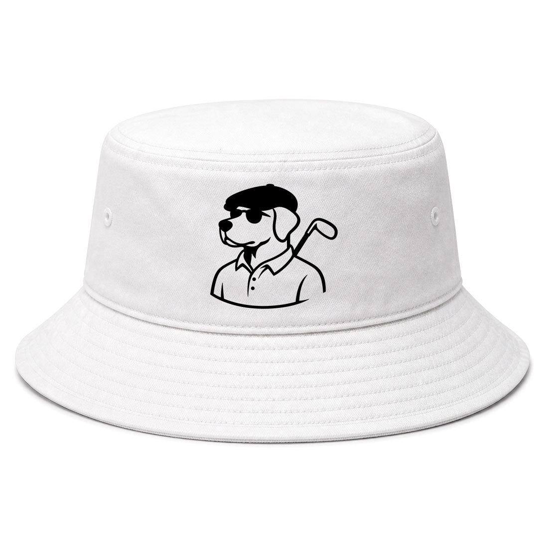 White Country Club Dog Golf Bucket Hat