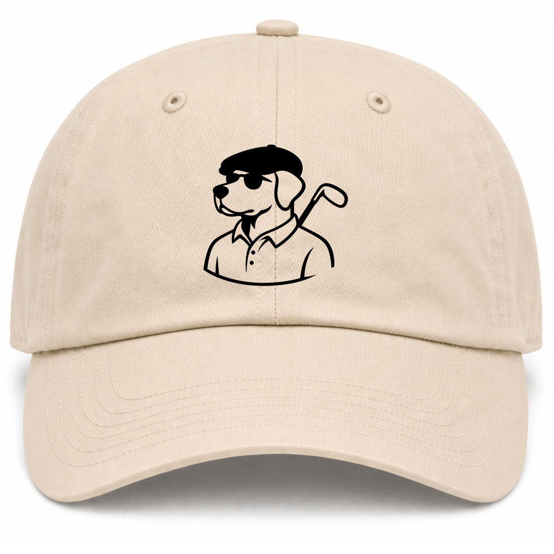 Beige Country Club Dog Golf Dad Hat