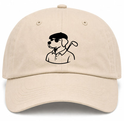 Beige Country Club Dog Golf Dad Hat