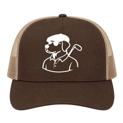 Brown Country Club Dog Golf Trucker Hat