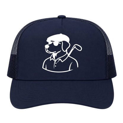 Navy Blue Country Club Dog Golf Trucker Hat