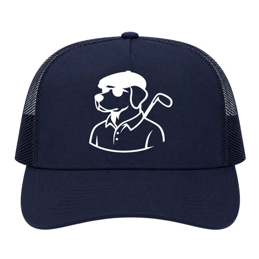 Navy Blue Country Club Dog Golf Trucker Hat
