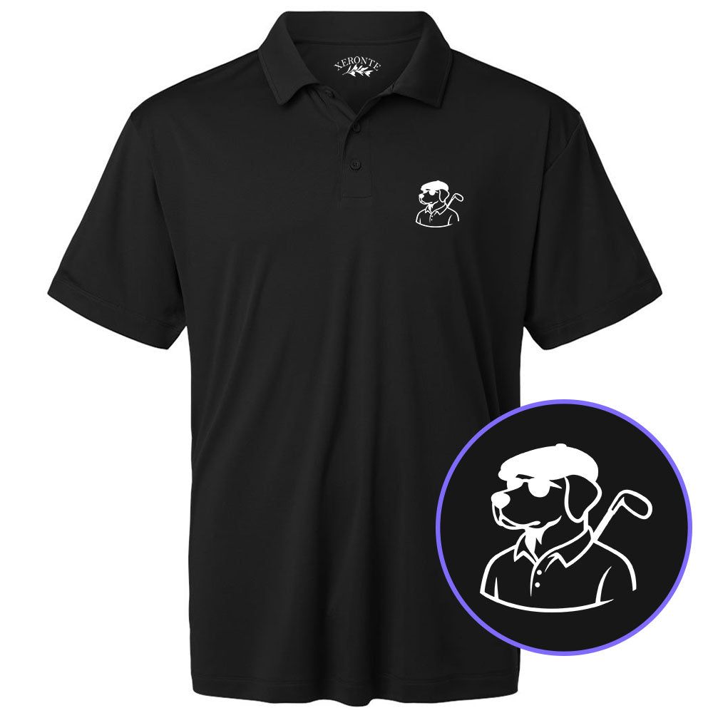 Black Country Club Dog Men's Golf Polo Shirt