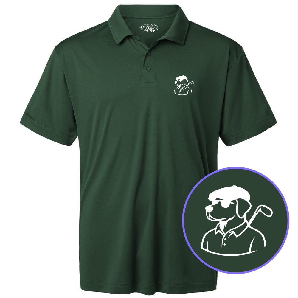Green Country Club Dog Men's Golf Polo Shirt