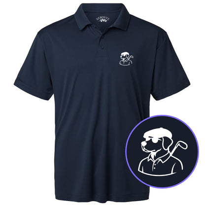 Navy Blue Country Club Dog Men's Golf Polo Shirt