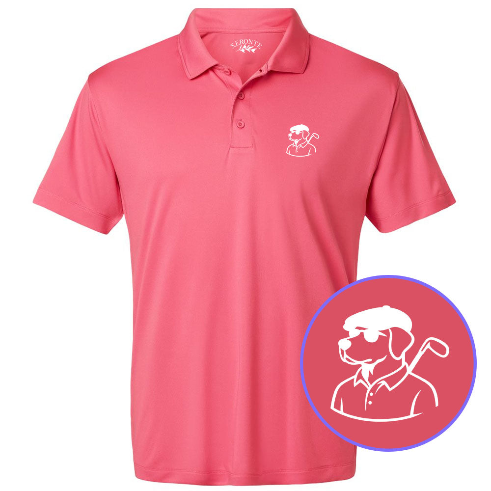 Pink Country Club Dog Men's Golf Polo Shirt
