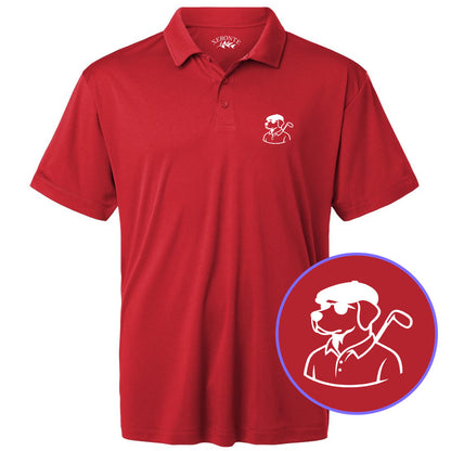 Red Country Club Dog Men's Golf Polo Shirt