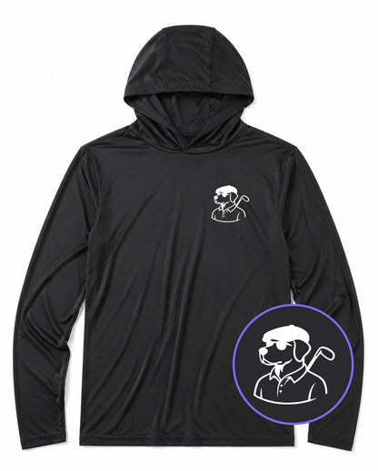 Black Country Club Dog Men's Lightweight Performance Golf Hoodie