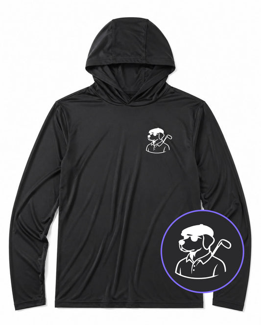 Black Country Club Dog Men's Lightweight Performance Golf Hoodie