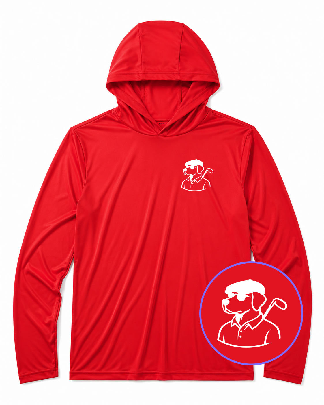 Red Country Club Dog Men's Lightweight Performance Golf Hoodie