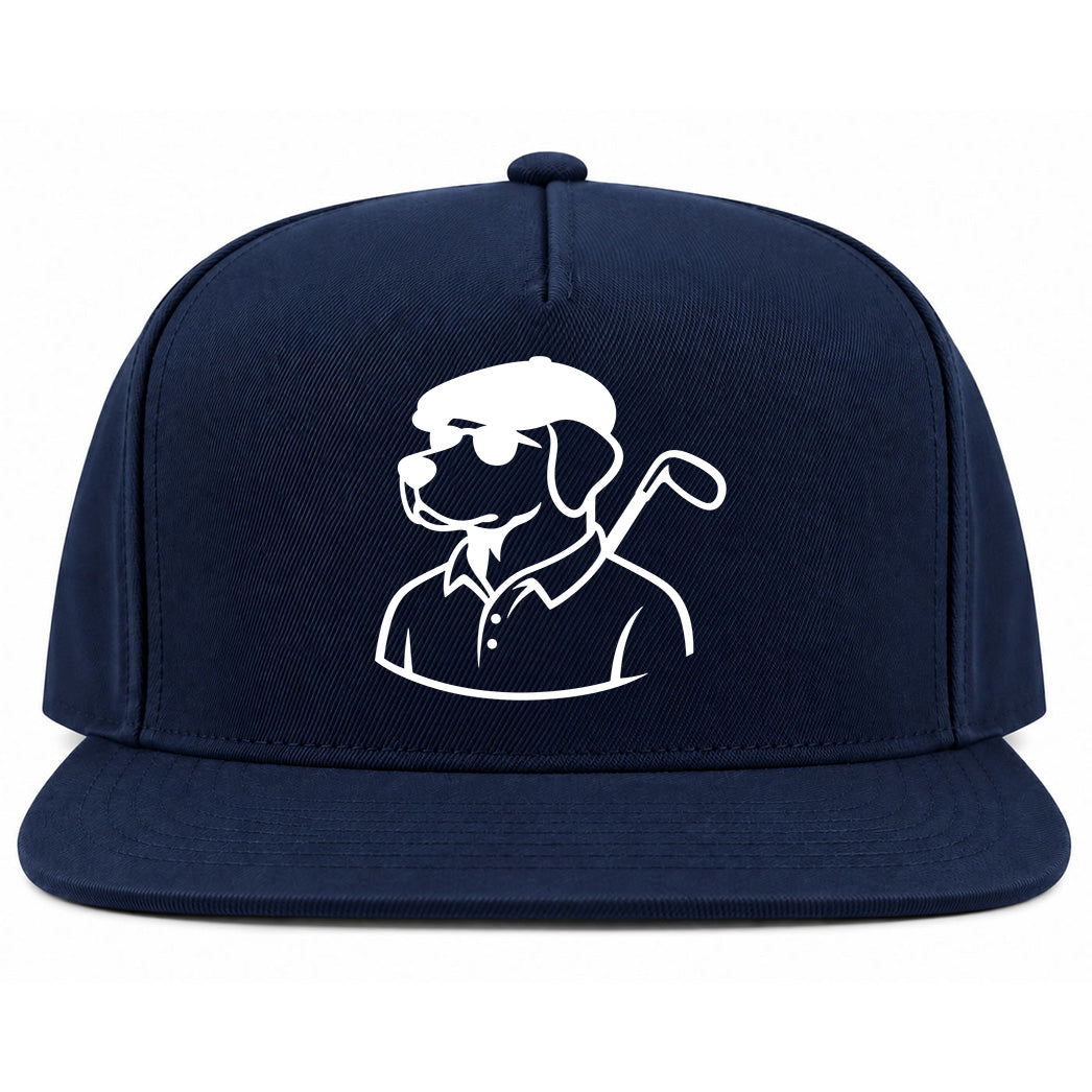 Navy Blue Country Club Dog Golf Snapback Hat