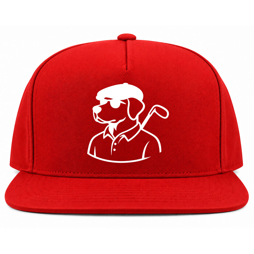 Red Country Club Dog Golf Snapback Hat