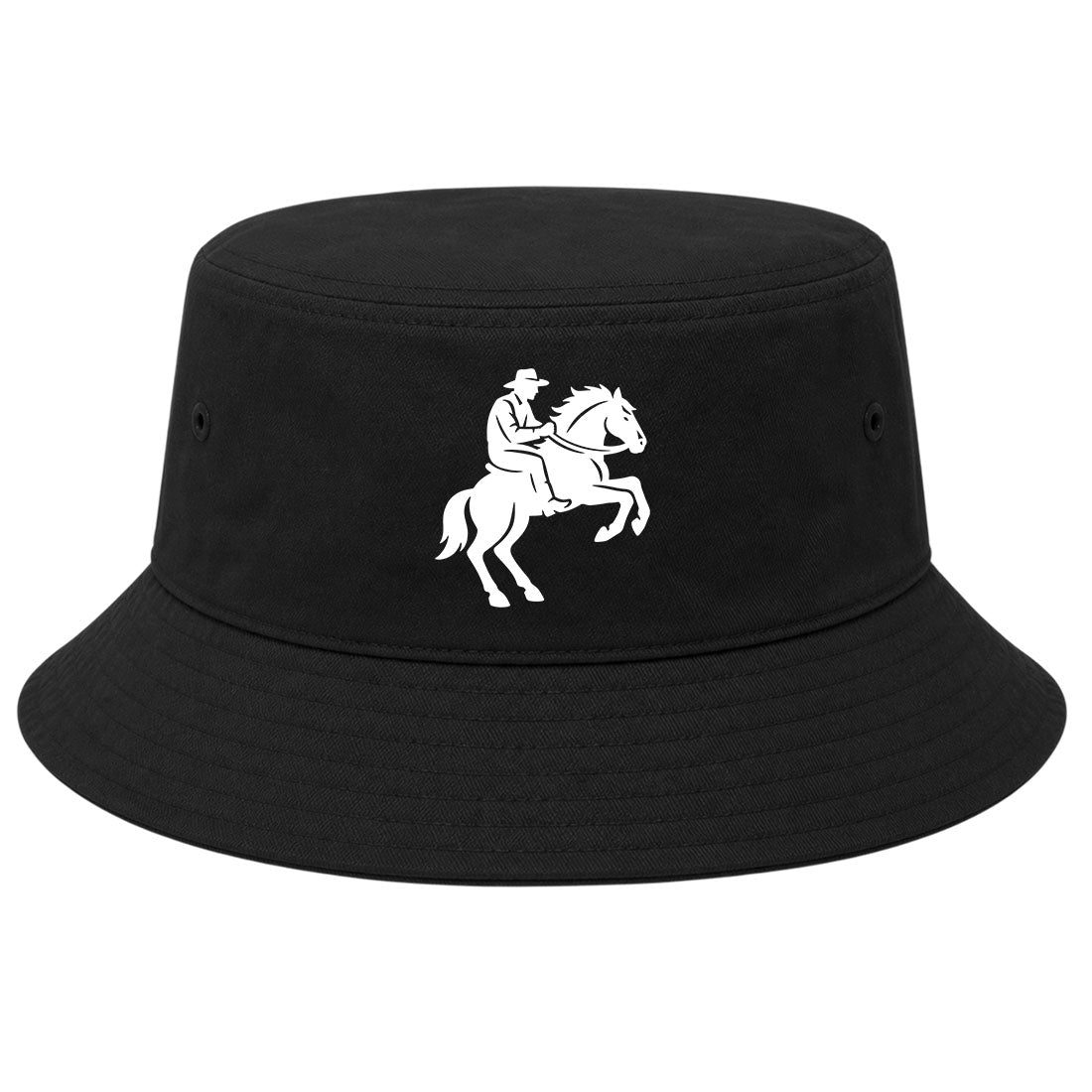 Black Cowboy Riding A Horse Golf Bucket Hat