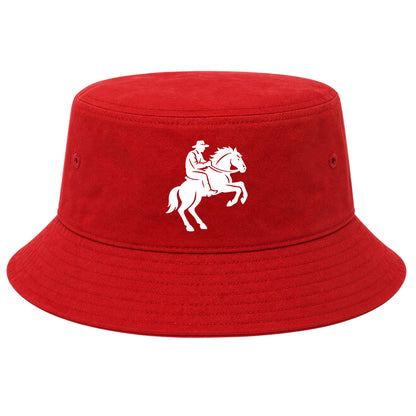 Red Cowboy Riding A Horse Golf Bucket Hat