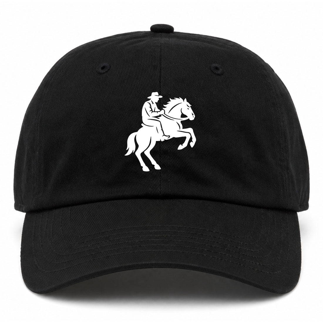 Black Cowboy Riding A Horse Golf Dad Hat