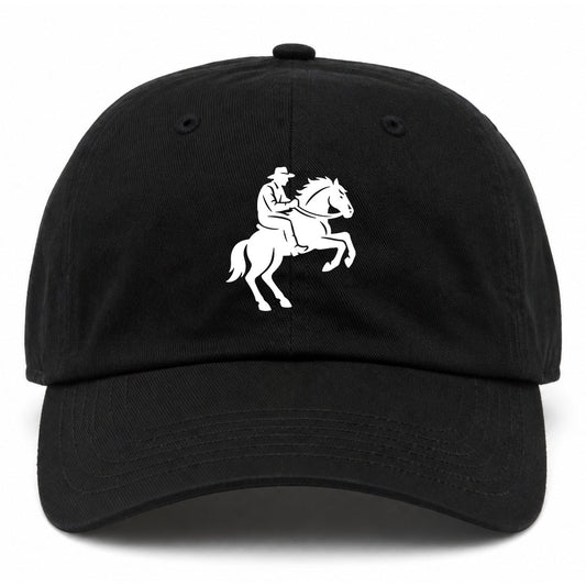 Black Cowboy Riding A Horse Golf Dad Hat