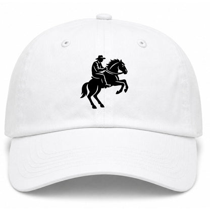 White Cowboy Riding A Horse Golf Dad Hat