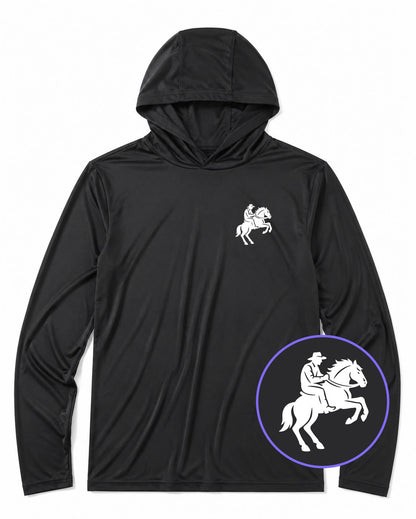 Black Cowboy Riding A Horse Men's Lightweight Performance Golf Hoodie
