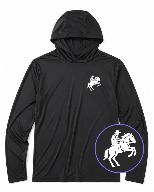 Black Cowboy Riding A Horse Men's Lightweight Performance Golf Hoodie