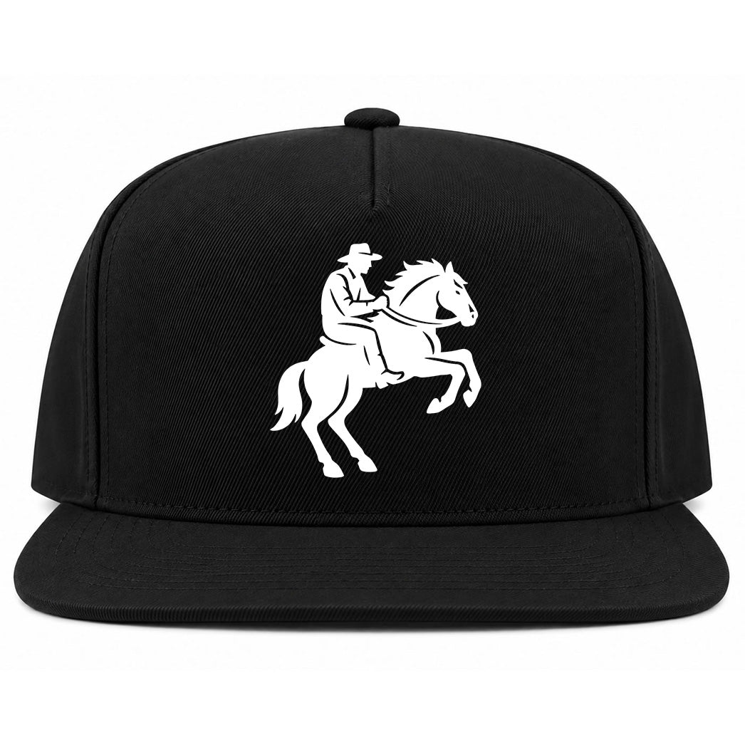 Black Cowboy Riding A Horse Golf Snapback Hat