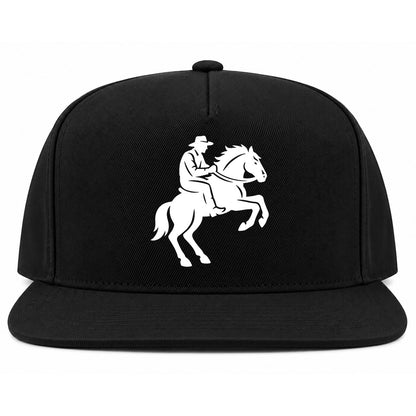 Black Cowboy Riding A Horse Golf Snapback Hat