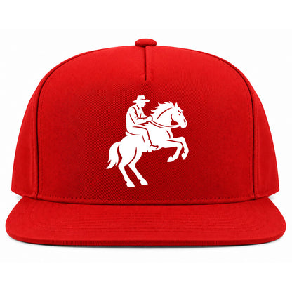 Red Cowboy Riding A Horse Golf Snapback Hat