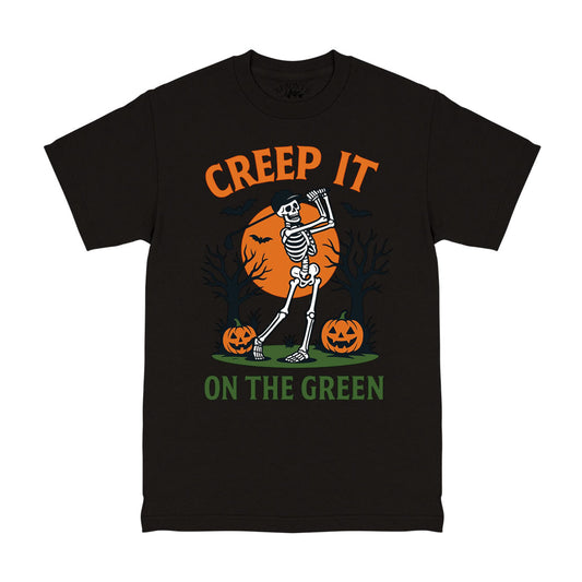 Creep It On The Green Halloween Golf Men's T-Shirt Black