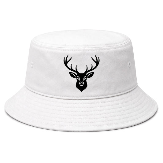 White Dear With Antlers Golf Bucket Hat