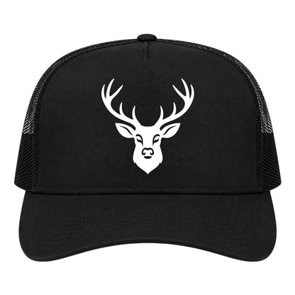 Black Dear With Antlers Golf Trucker Hat