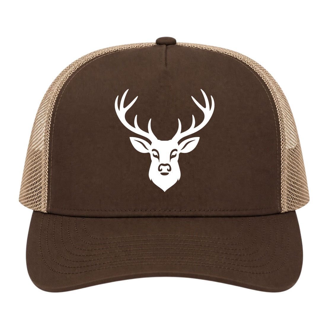 Brown Dear With Antlers Golf Trucker Hat