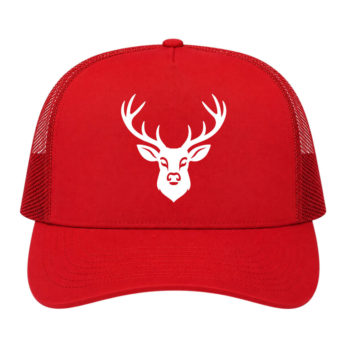 Red Dear With Antlers Golf Trucker Hat