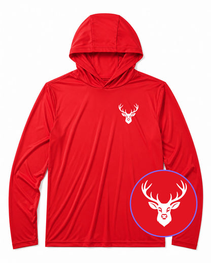Red Deer With Antlers Men's Lightweight Performance Golf Hoodie