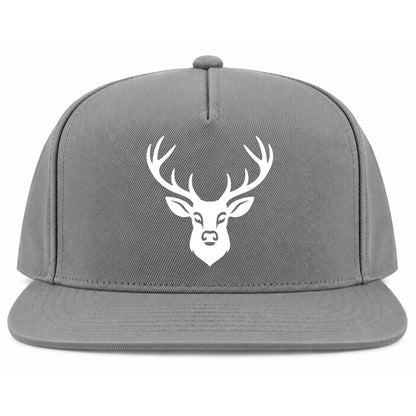 Grey Dear With Antlers Golf Snapback Hat
