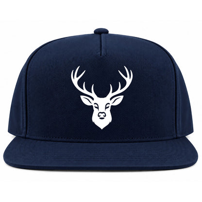 Navy Blue Dear With Antlers Golf Snapback Hat