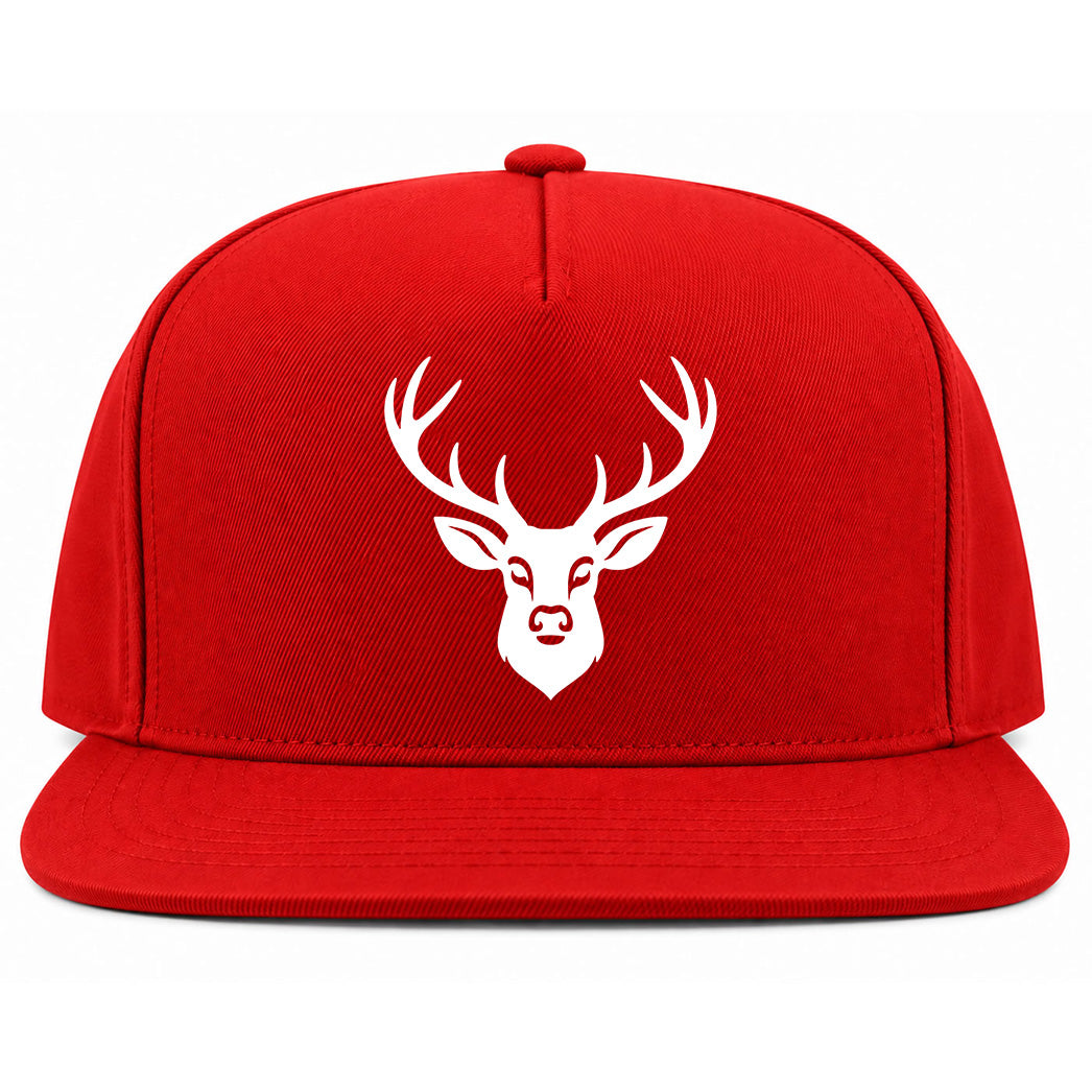 Red Dear With Antlers Golf Snapback Hat