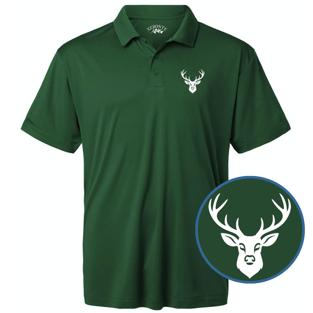 Green Deer Antler Men's Short Sleeve Golf Polo Shirt