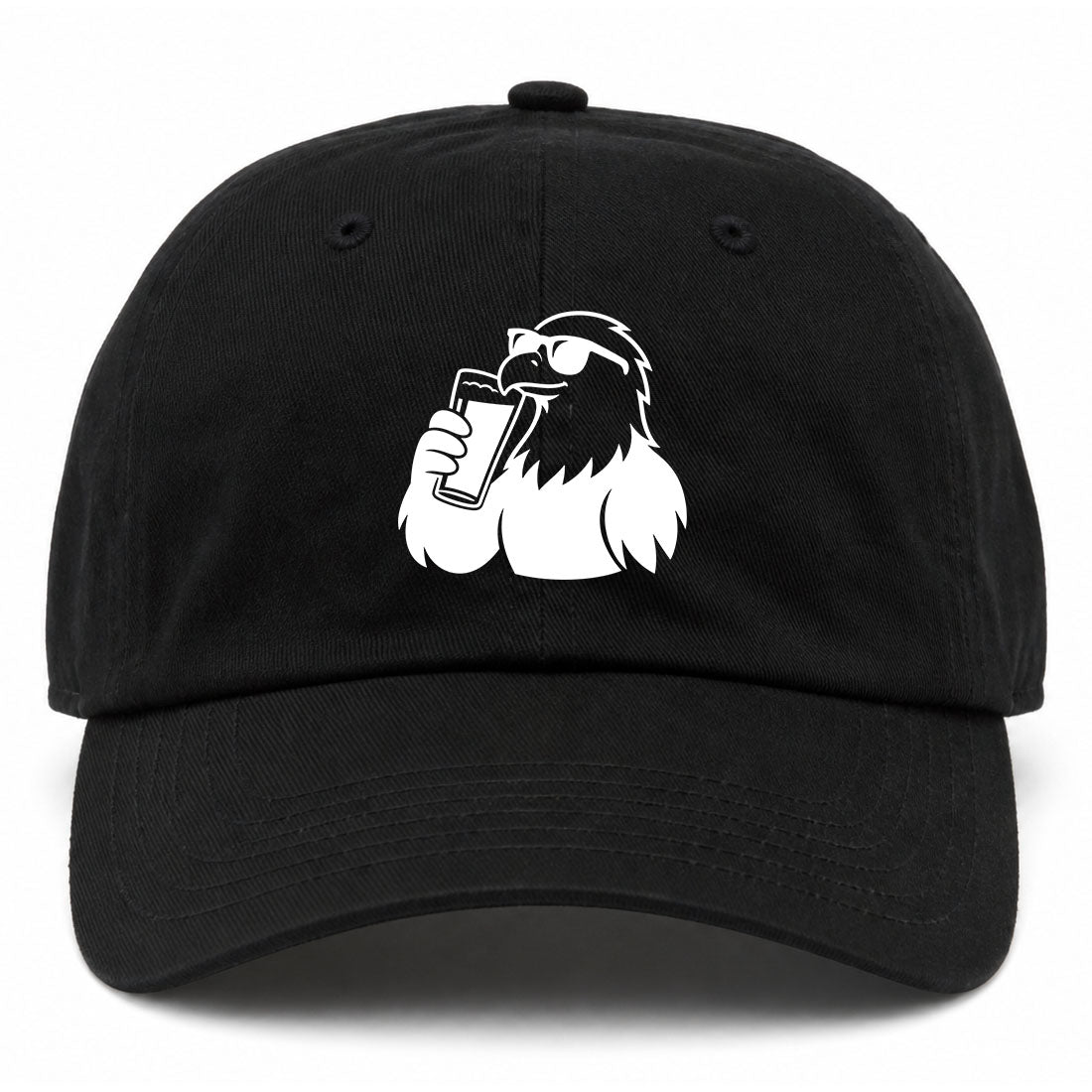 Black Eagle Drinking Beer Golf Dad Hat