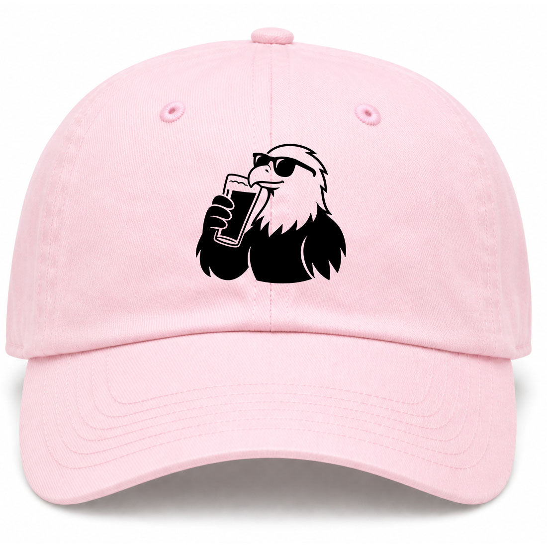 Pink Eagle Drinking Beer Golf Dad Hat