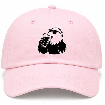 Pink Eagle Drinking Beer Golf Dad Hat