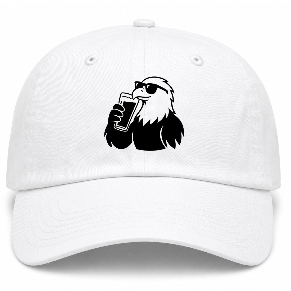 White Eagle Drinking Beer Golf Dad Hat