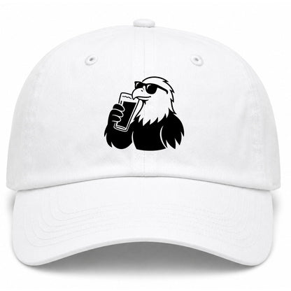 White Eagle Drinking Beer Golf Dad Hat