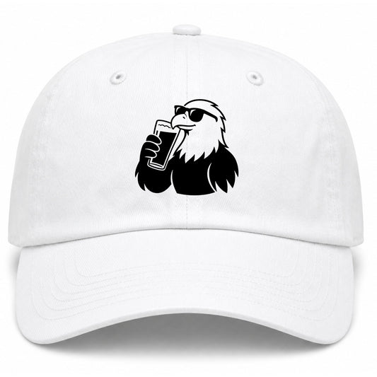 White Eagle Drinking Beer Golf Dad Hat