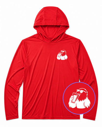 Red Eagle Drinking Beer Men's Lightweight Performance Golf Hoodie