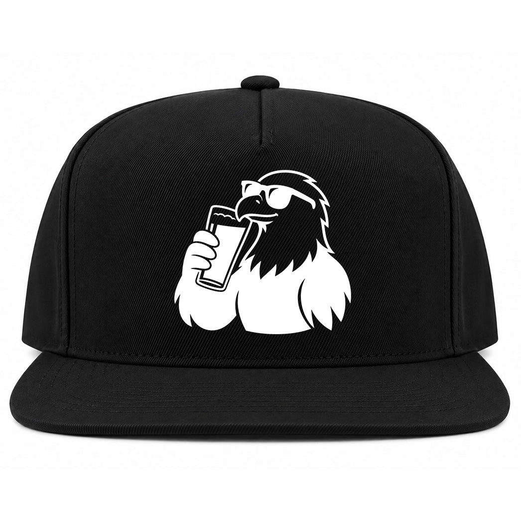 Black Eagle Drinking Beer Golf Snapback Hat